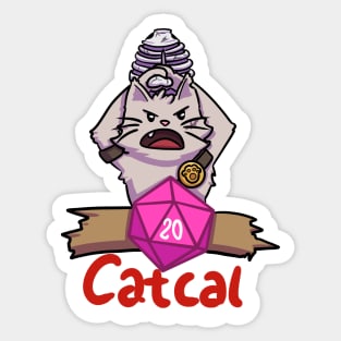 Barbarian Cat Critical D20 Sticker